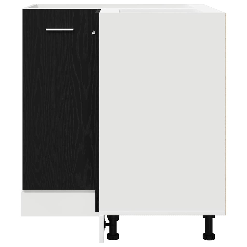 Armadio angolare in basso con lo scaffale Riga Rovere nero - homemem39