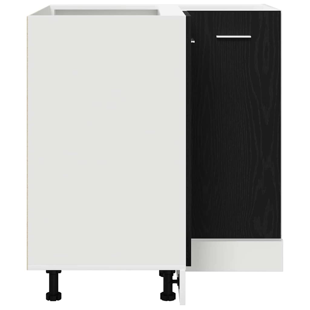 Armadio angolare in basso con lo scaffale Riga Rovere nero - homemem39