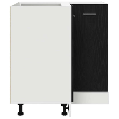 Armadio angolare in basso con lo scaffale Riga Rovere nero - homemem39