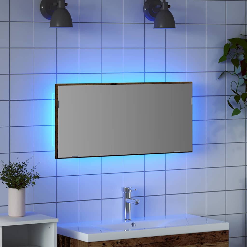 Specchio Legno vecchio 80 x 37 cm Vetro e Legno Ingegnerizzato | homemem39