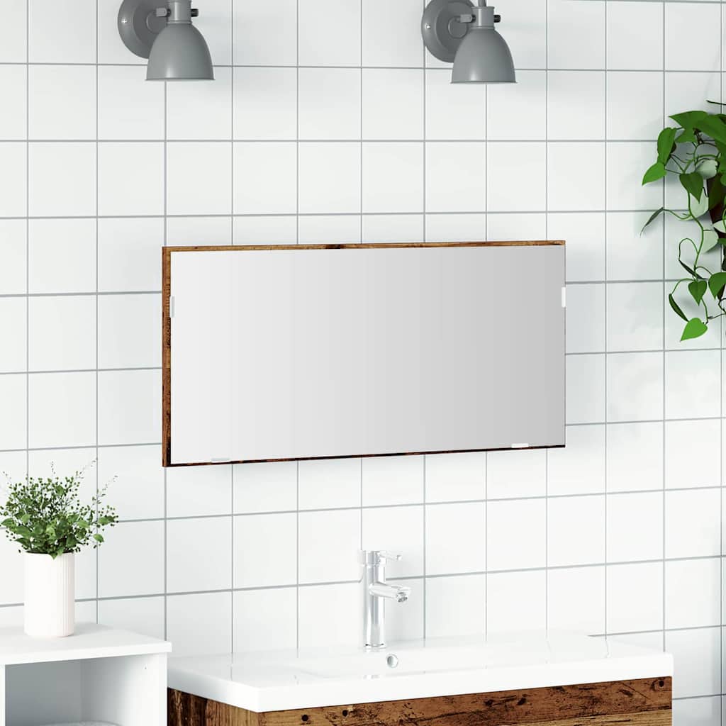 Specchio Legno vecchio 80 x 37 cm Vetro e Legno Ingegnerizzato | homemem39