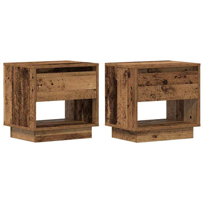 Comodino 2 pcs Legno vecchio 45 x 34 x 44 cm Legno multistrato | homemem39