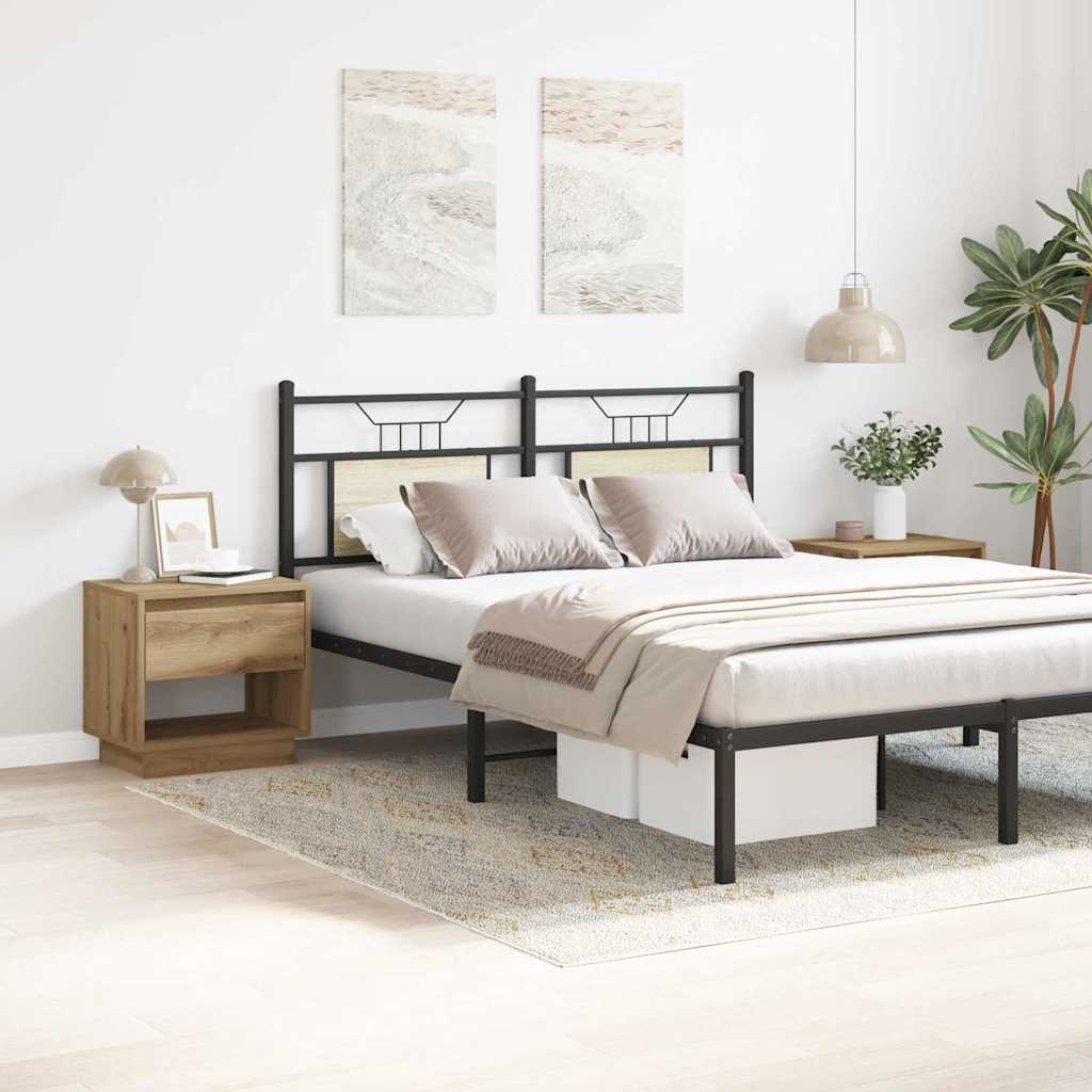 Comodino con cassetto 2 pcs Rovere artigianale 45 x 34 x 44 cm | homemem39
