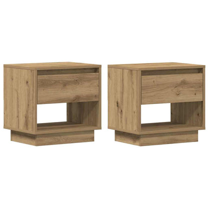 Comodino con cassetto 2 pcs Rovere artigianale 45 x 34 x 44 cm | homemem39