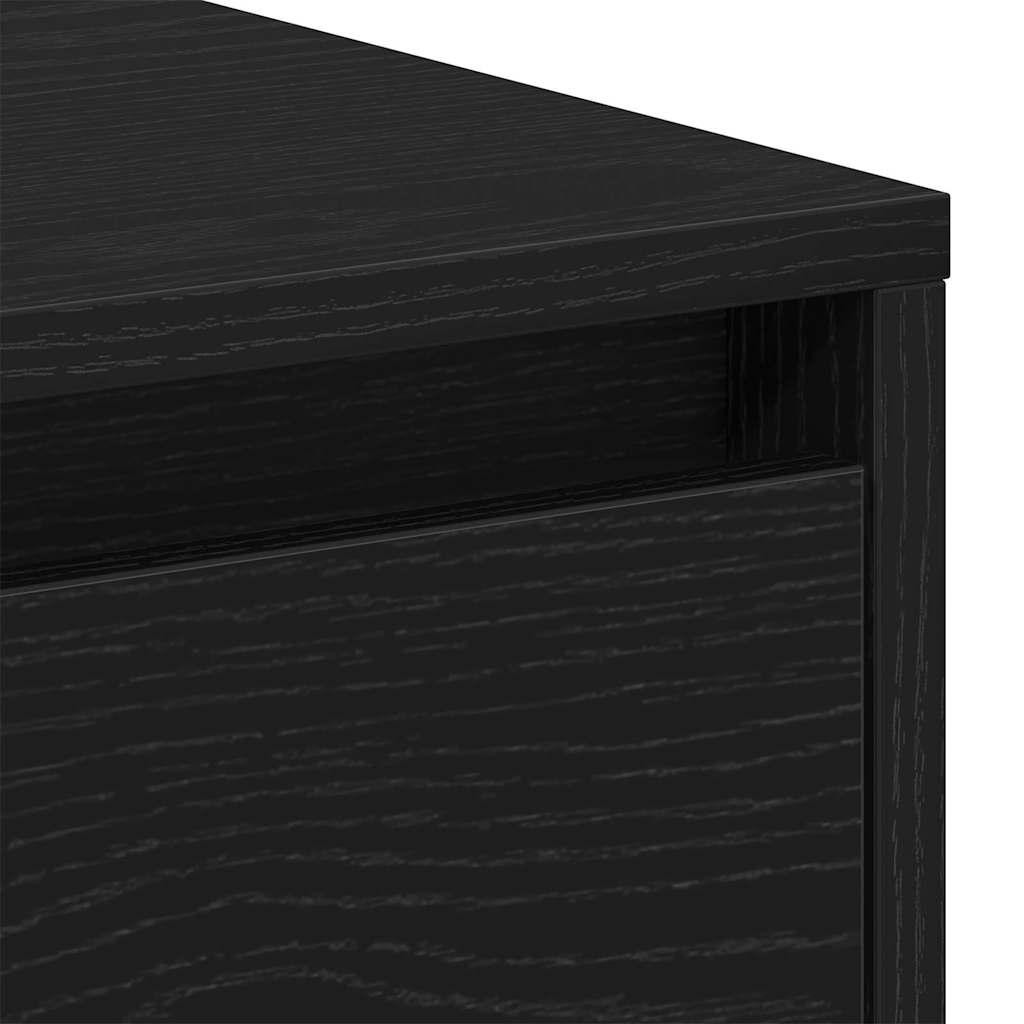 Comodino Rovere Nero 45 x 34 x 44 cm Legno multistrato | homemem39