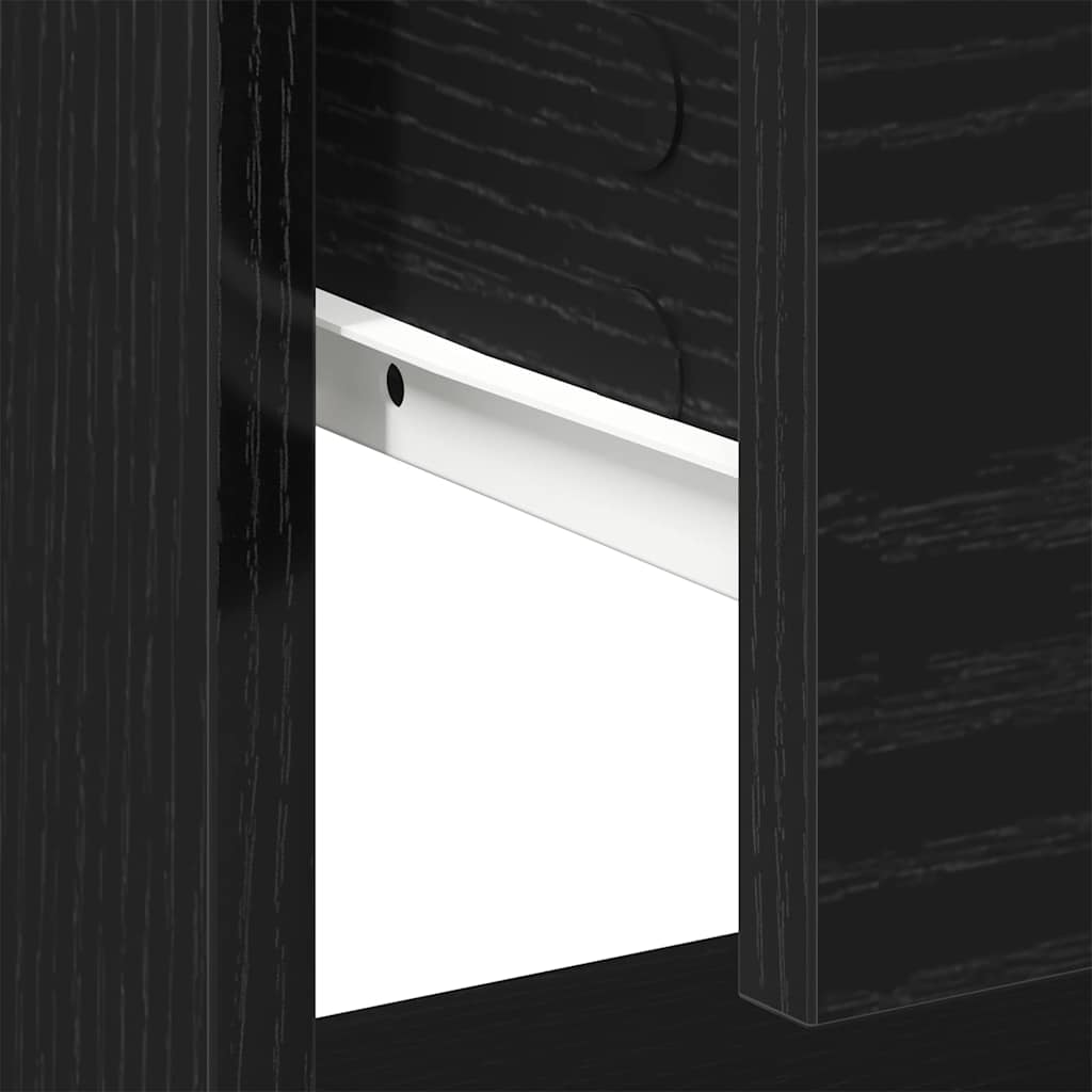 Comodino Rovere Nero 45 x 34 x 44 cm Legno multistrato | homemem39