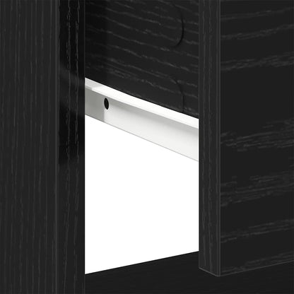Comodino Rovere Nero 45 x 34 x 44 cm Legno multistrato | homemem39