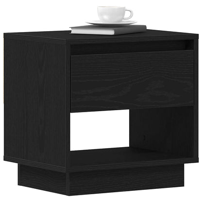 Comodino Rovere Nero 45 x 34 x 44 cm Legno multistrato | homemem39