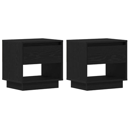Comodino 2 pcs Rovere Nero 45 x 34 x 44 cm Legno multistrato | homemem39