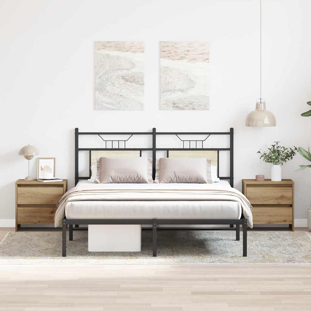 Armadio da Notte 2 pcs Rovere artigianale 45 x 34 x 44,5 cm | homemem39