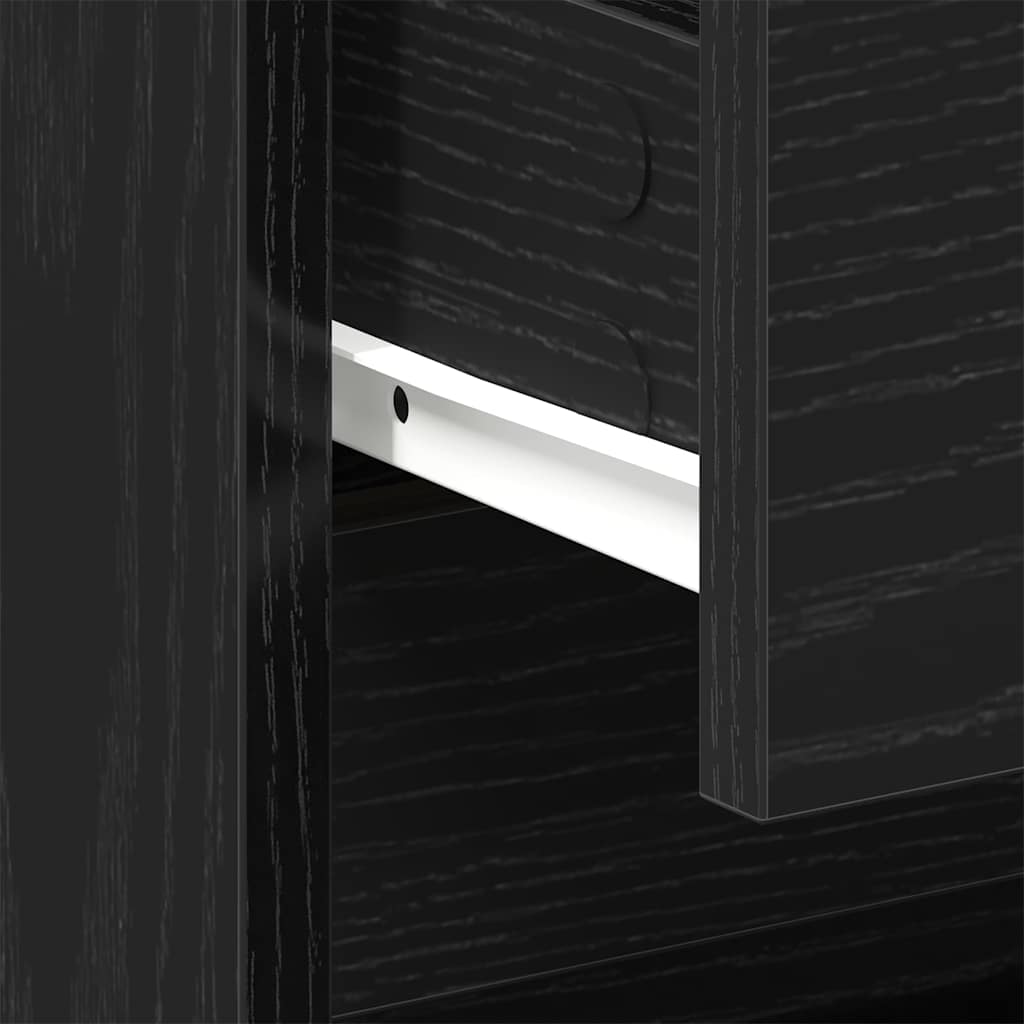 Armadio da Notte con cassetto Rovere Nero 45 x 34 x 44,5 cm