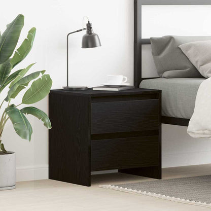 Armadio da Notte con cassetto Rovere Nero 45 x 34 x 44,5 cm | homemem39