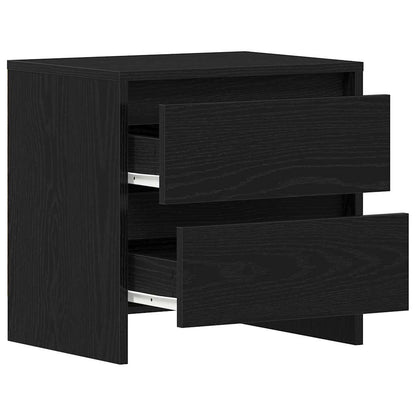 Armadio da Notte con cassetto Rovere Nero 45 x 34 x 44,5 cm