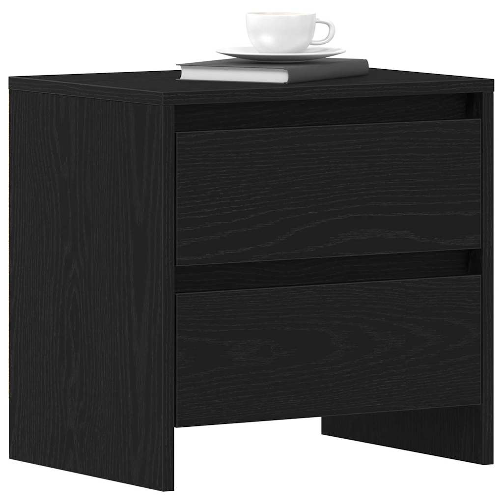 Armadio da Notte con cassetto Rovere Nero 45 x 34 x 44,5 cm | homemem39