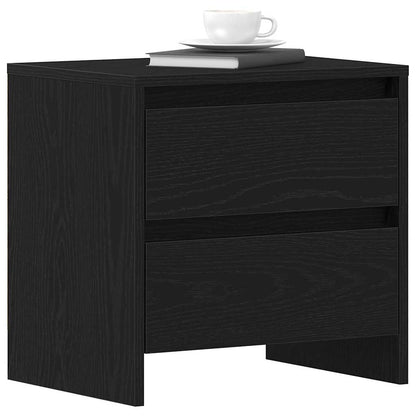 Armadio da Notte con cassetto Rovere Nero 45 x 34 x 44,5 cm
