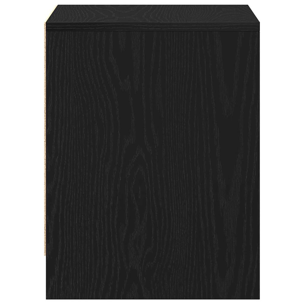 Armadio da Notte con cassetto Rovere Nero 45 x 34 x 44,5 cm