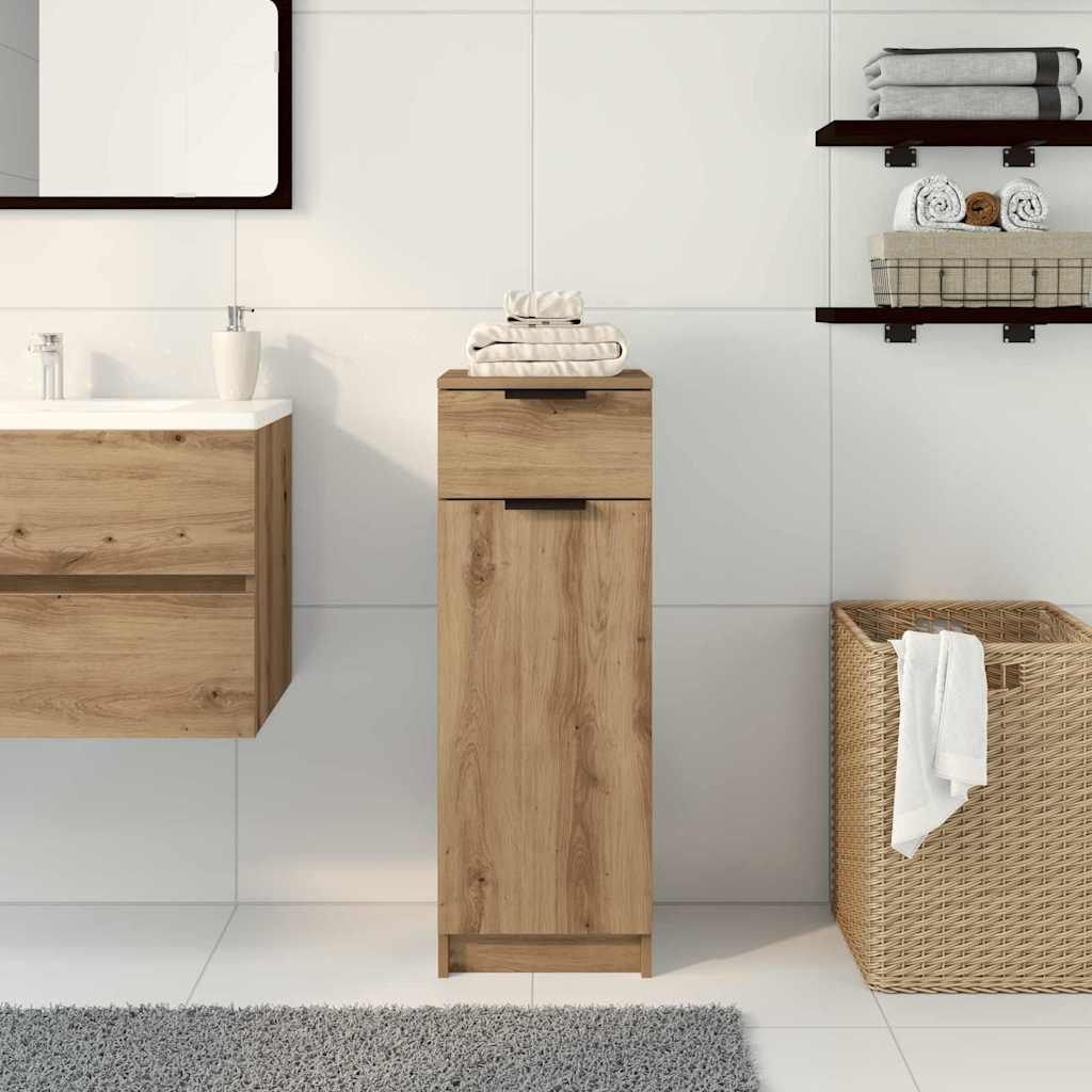 Mobile da Bagno con cassetto rovere artigianale 32 x 34 x 90 cm
