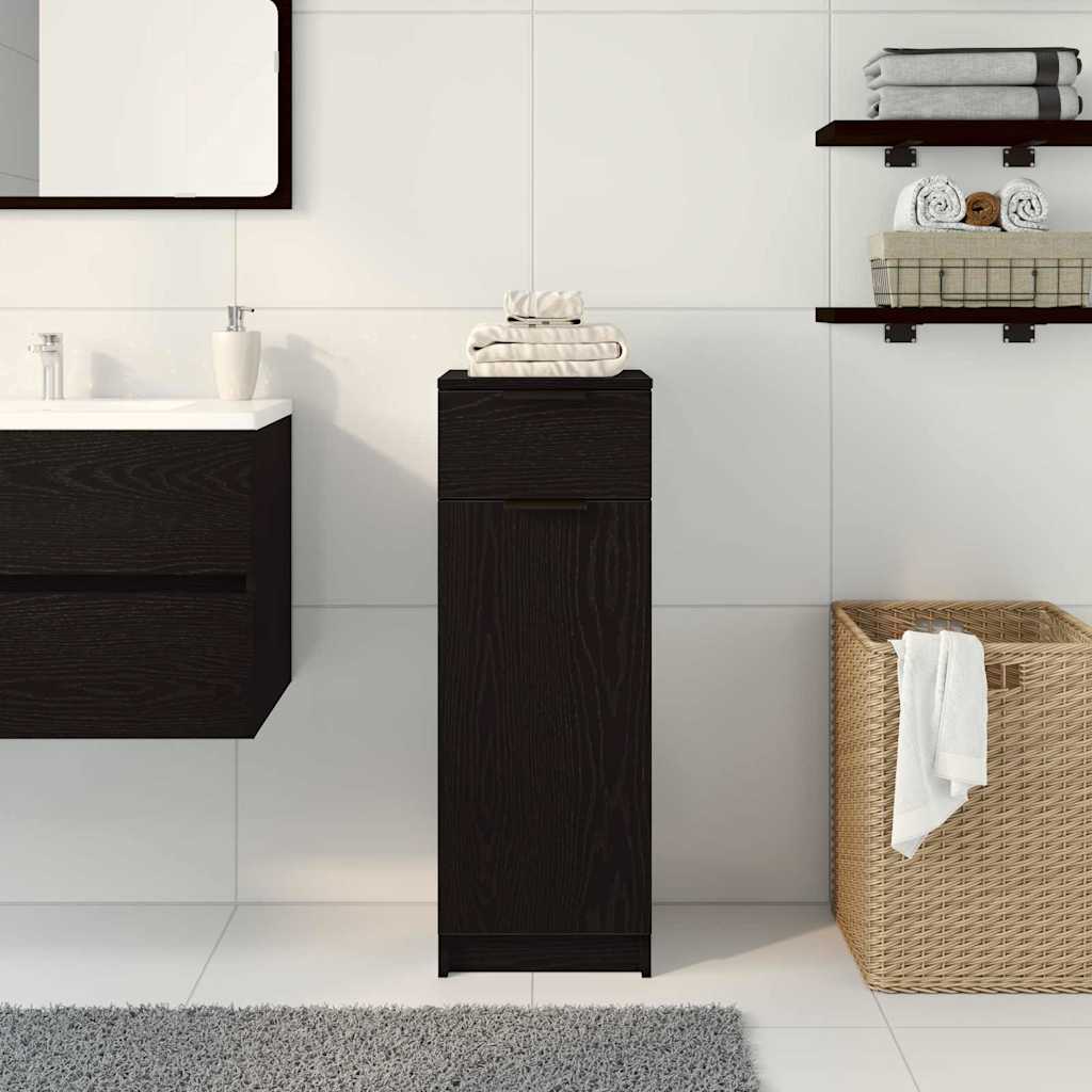 Mobile da Bagno Rovere nero 32 x 34 x 90 cm Legno multistrato