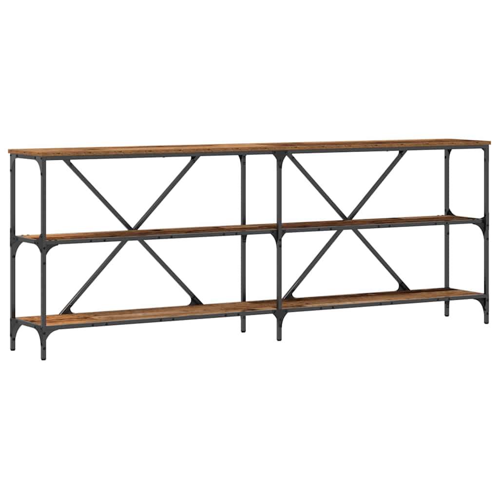 Tavolo consolle con lo scaffale Legno vecchio 200 x 30 x 75 cm