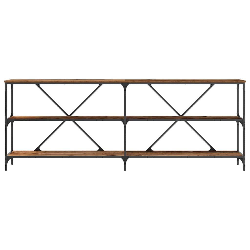 Tavolo consolle con lo scaffale Legno vecchio 200 x 30 x 75 cm