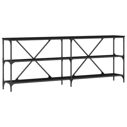 Tavolo consolle Rovere Nero 200 x 30 x 75 cm Legno multistrato