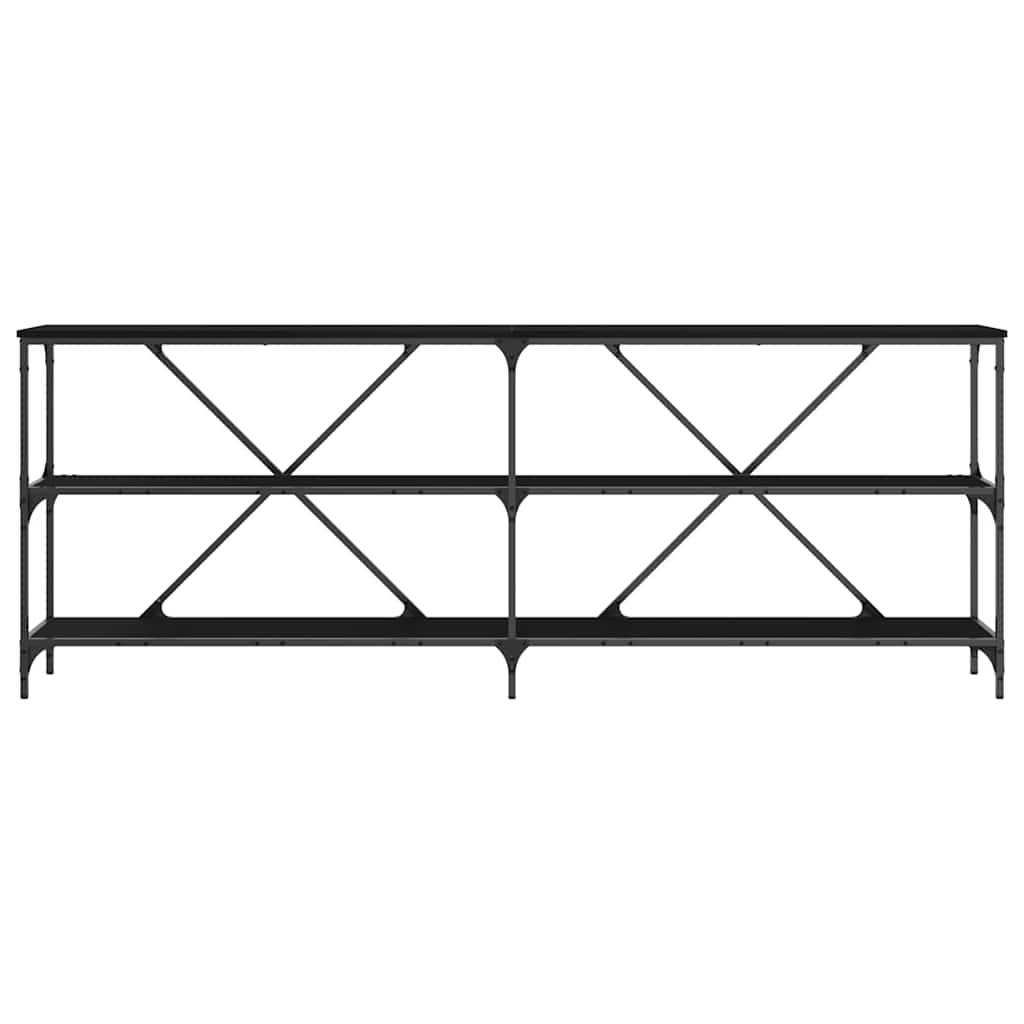 Tavolo consolle Rovere Nero 200 x 30 x 75 cm Legno multistrato