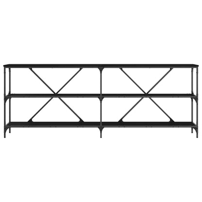 Tavolo consolle Rovere Nero 200 x 30 x 75 cm Legno multistrato