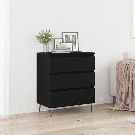 Credenza Rovere Nero 60 x 35 x 70 cm Legno multistrato