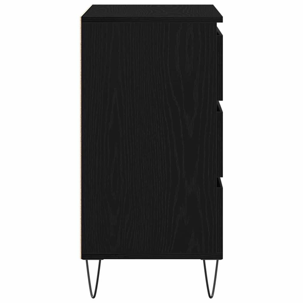 Credenza Rovere Nero 60 x 35 x 70 cm Legno multistrato