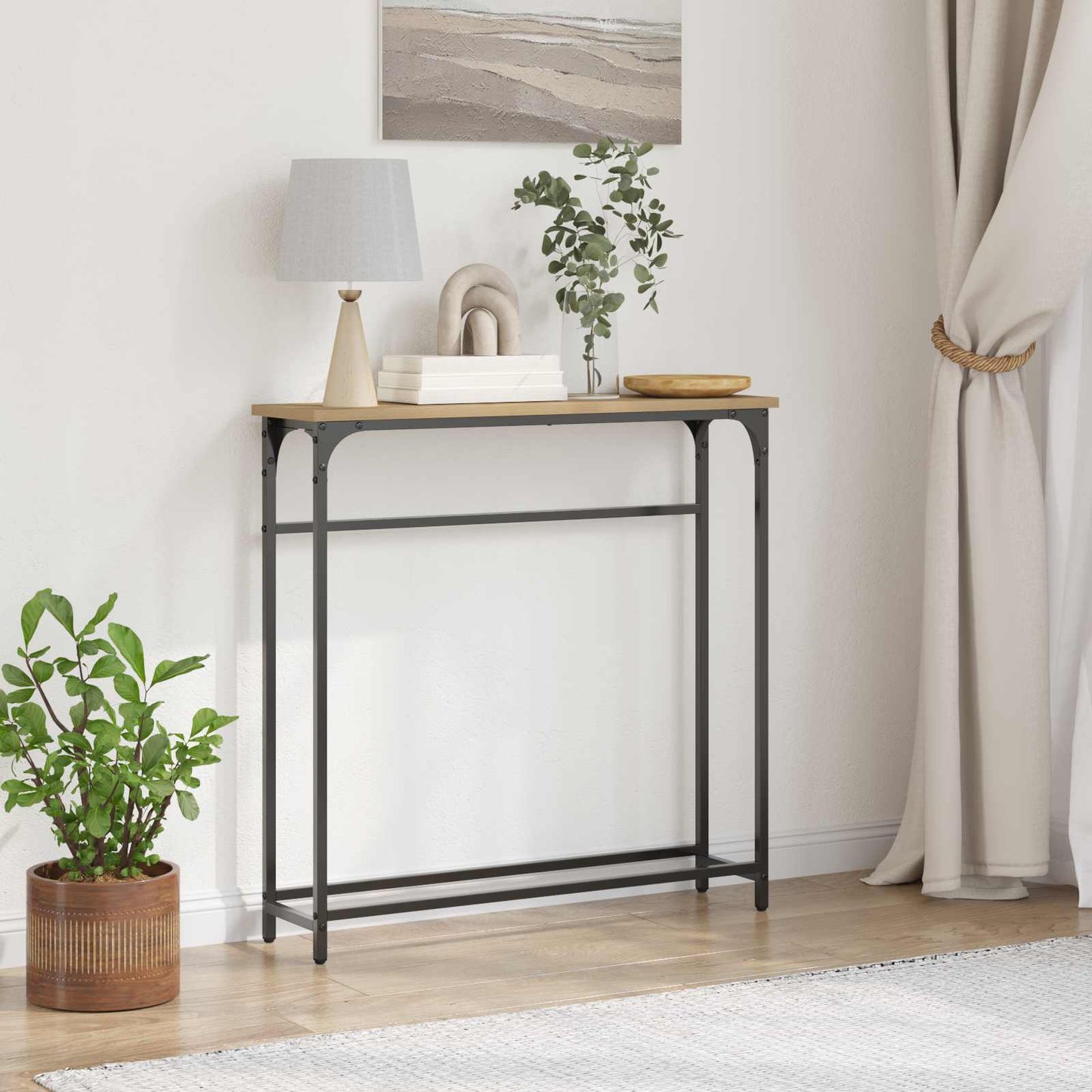 Tavolo consolle Rovere artigianale 75 x 19,5 x 75 cm | homemem39