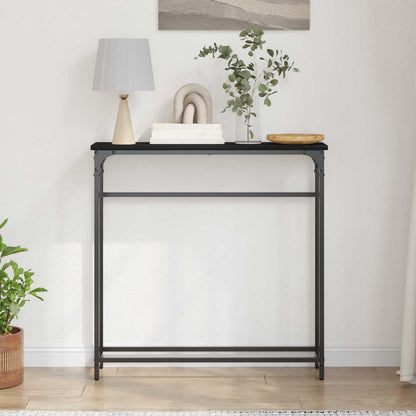 Tavolo consolle Rovere Nero 75 x 19,5 x 75 cm Legno multistrato | homemem39