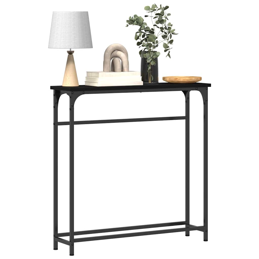 Tavolo consolle Rovere Nero 75 x 19,5 x 75 cm Legno multistrato | homemem39