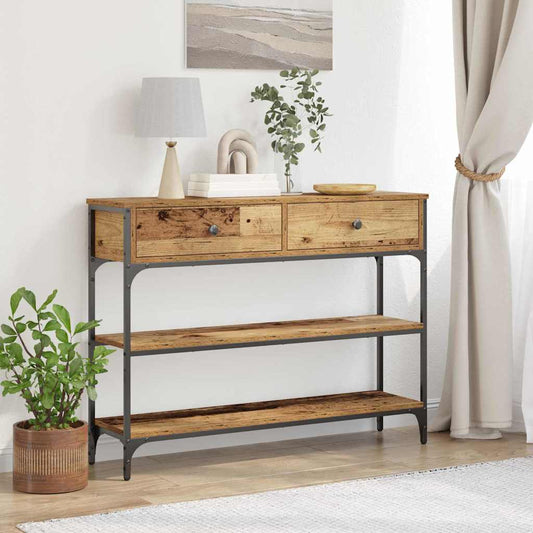Tavolo consolle con cassetto Legno vecchio 72.5 x 25 x 75 cm