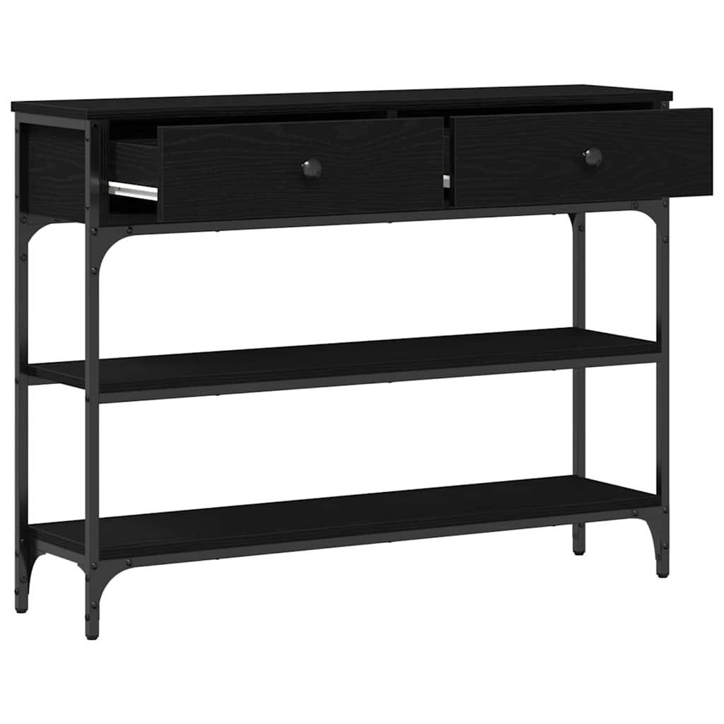 Tavolo consolle Rovere Nero 100 x 25 x 75 cm Legno multistrato | homemem39