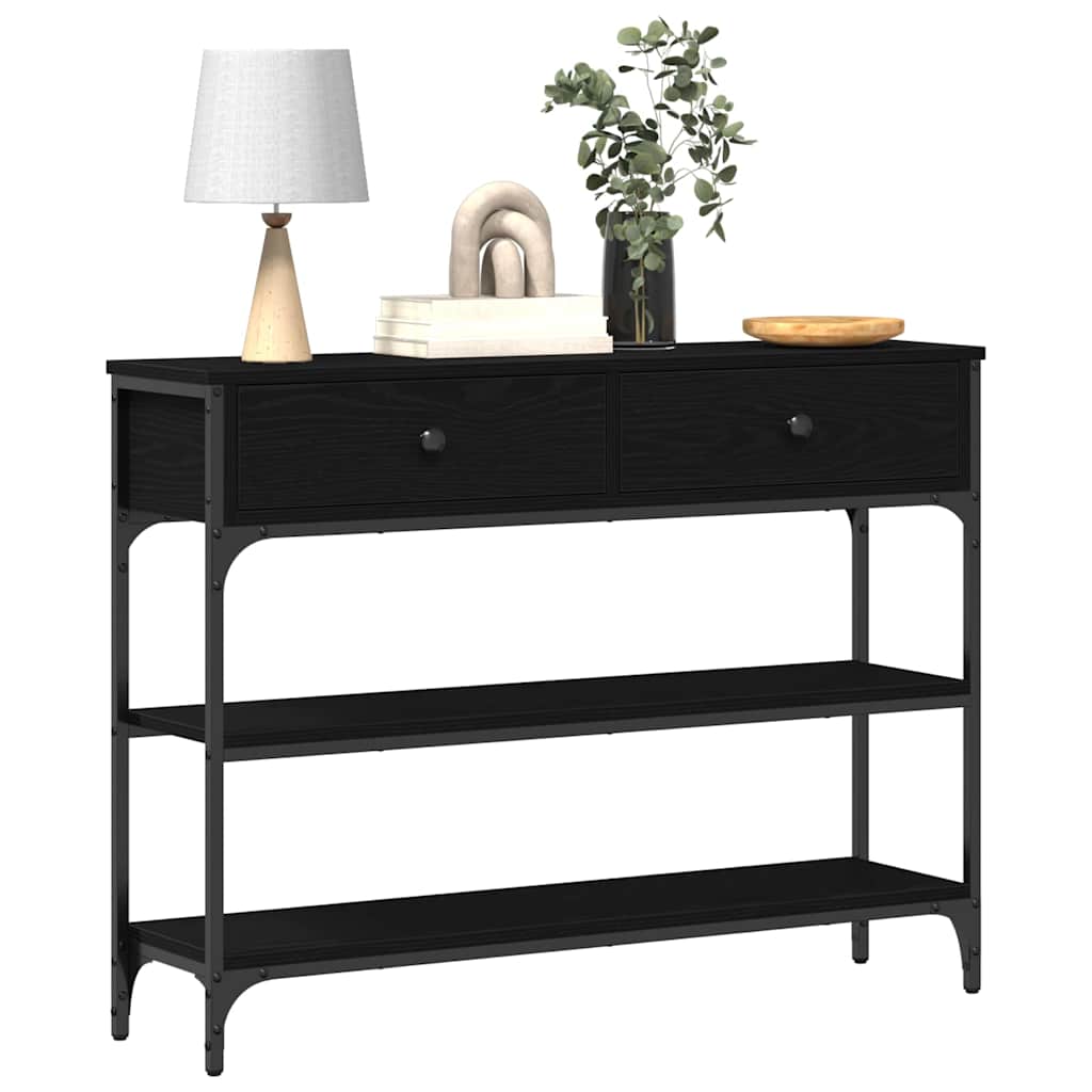 Tavolo consolle Rovere Nero 100 x 25 x 75 cm Legno multistrato | homemem39