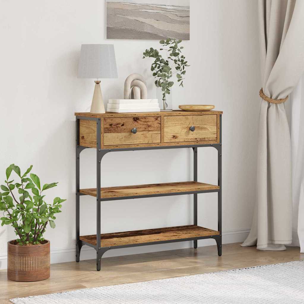 Tavolo consolle con cassetto Legno vecchio 72.5 x 25 x 75 cm
