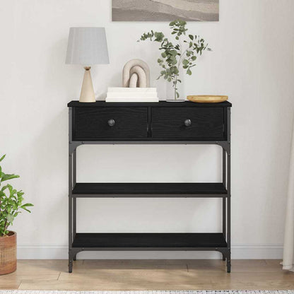 Tavolo consolle Rovere Nero 72.5 x 25 x 75 cm Legno multistrato | homemem39