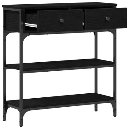 Tavolo consolle Rovere Nero 72.5 x 25 x 75 cm Legno multistrato | homemem39