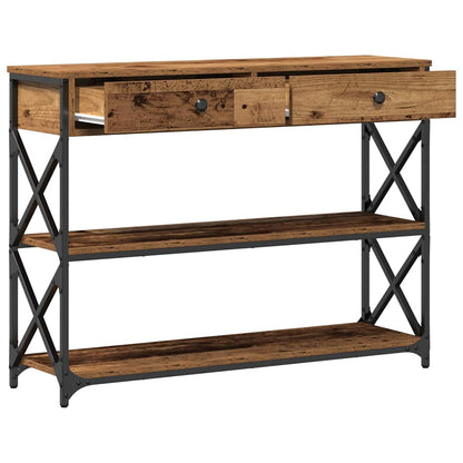 Tavolo Consolle con cassetto Legno vecchio 100 x 28 x 75 cm
