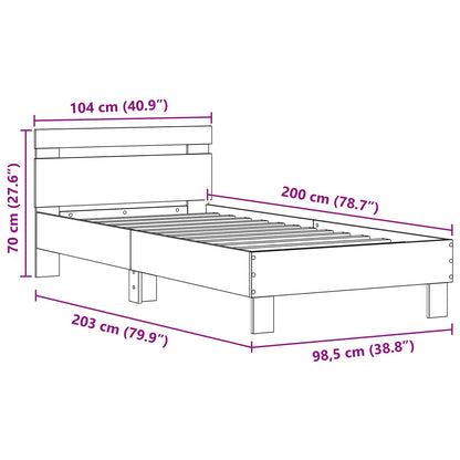 Struttura del letto Rovere artigianale 100 x 200 cm | homemem39