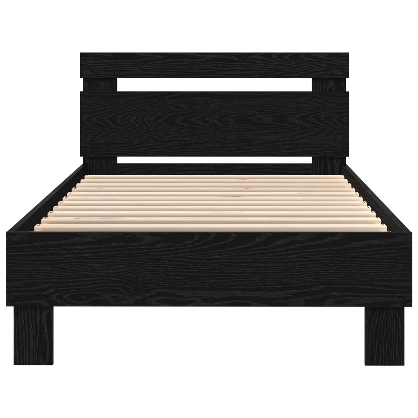 Struttura del letto Rovere Nero 100 x 200 cm Legno multistrato | homemem39