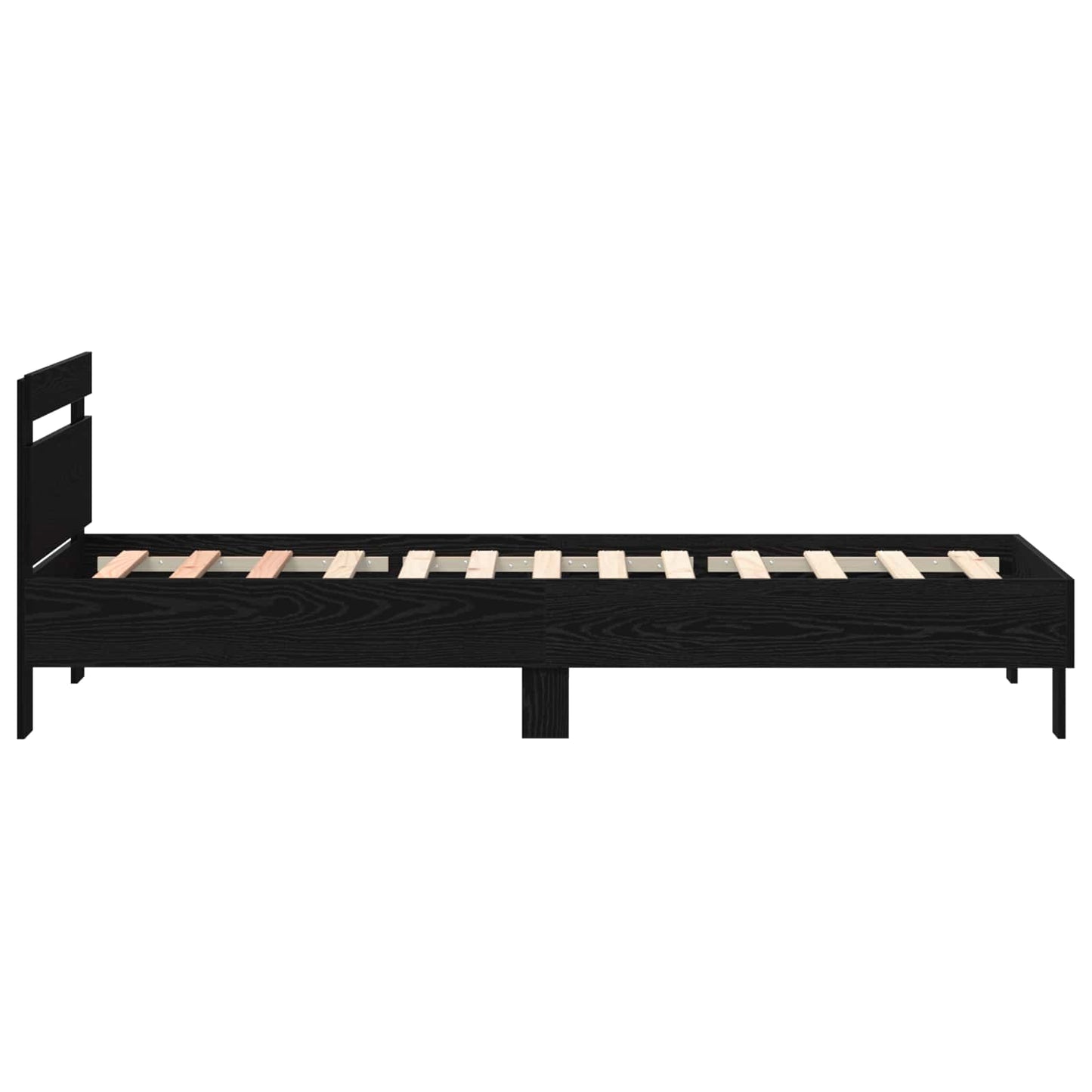 Struttura del letto Rovere Nero 100 x 200 cm Legno multistrato | homemem39