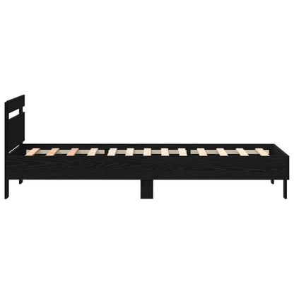 Struttura del letto Rovere Nero 100 x 200 cm Legno multistrato | homemem39