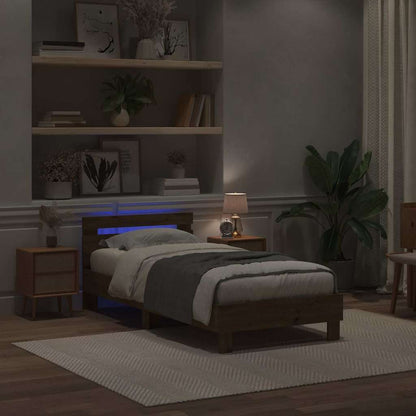 Struttura del letto con testiera Rovere artigianale 90 x 200 cm | homemem39