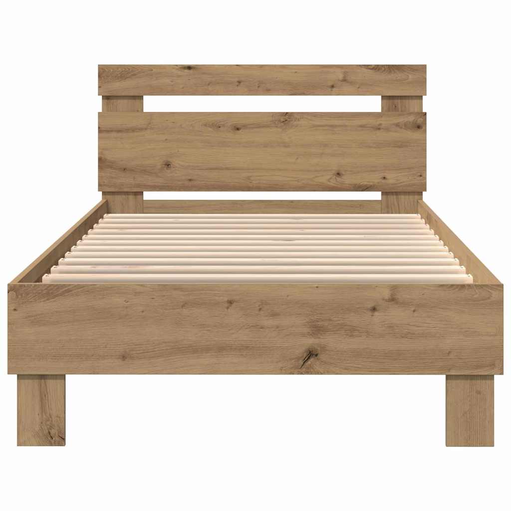 Struttura del letto con testiera Rovere artigianale 90 x 200 cm | homemem39