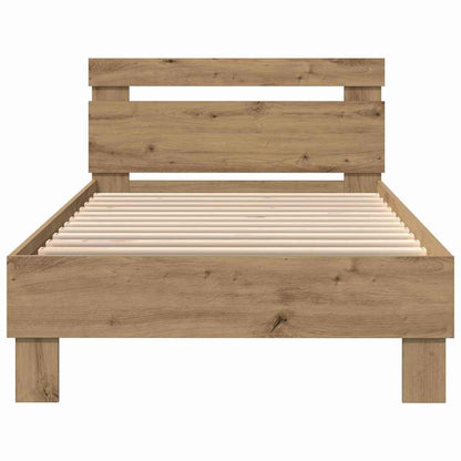 Struttura del letto con testiera Rovere artigianale 90 x 200 cm | homemem39