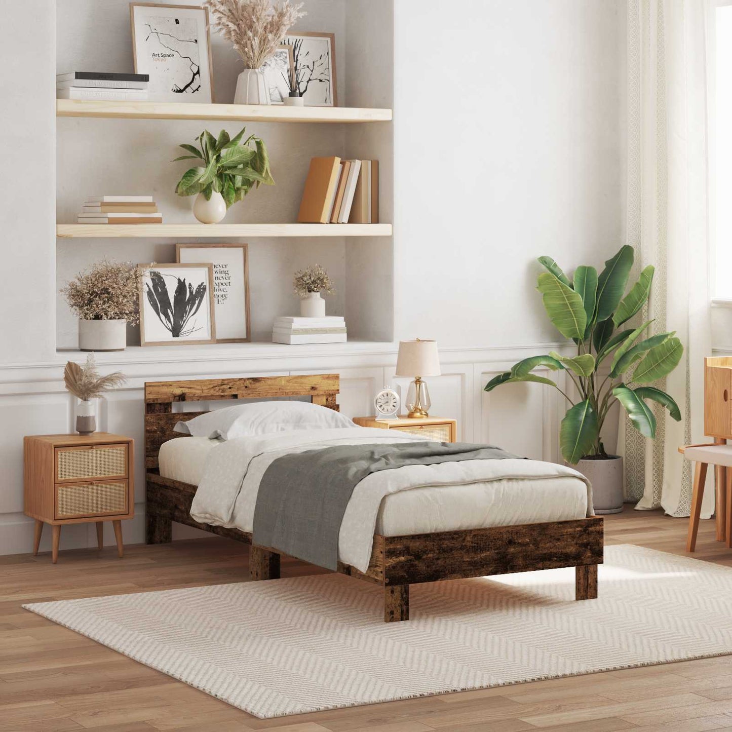 Struttura del letto Legno vecchio 90 x 190 cm Legno multistrato