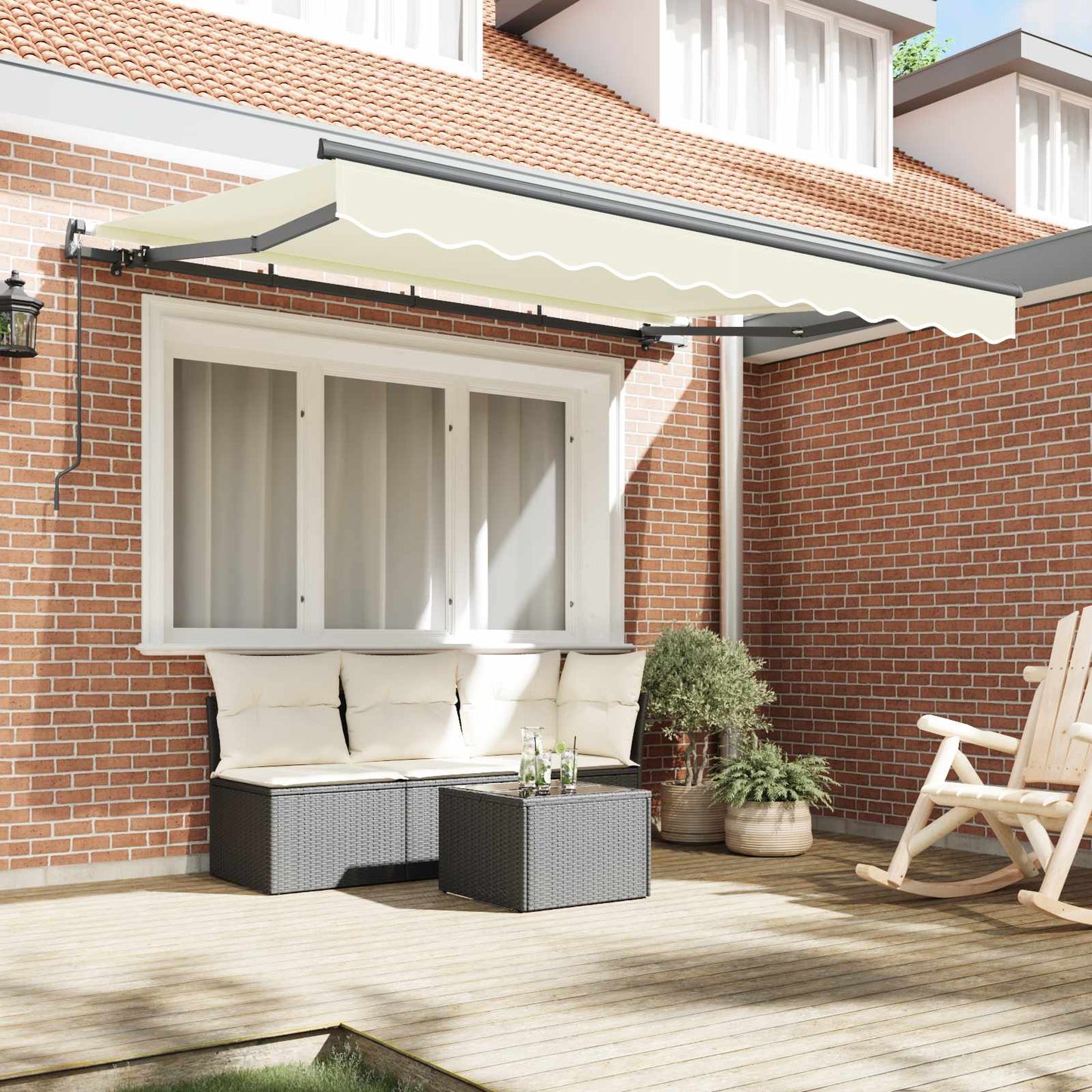 Tenda Retrattile Crema 250 x 200 cm Tessuto | homemem39