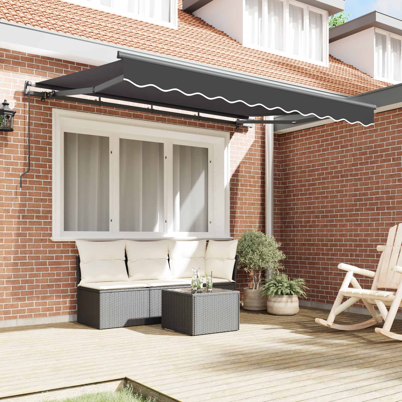 Tenda Retrattile Antracite 250 x 200 cm Tessuto | homemem39