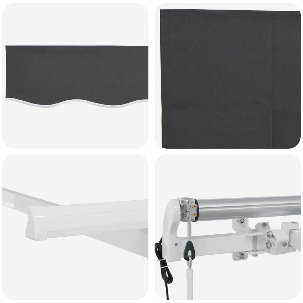 Tenda Retrattile Antracite 250 x 200 cm Tessuto | homemem39